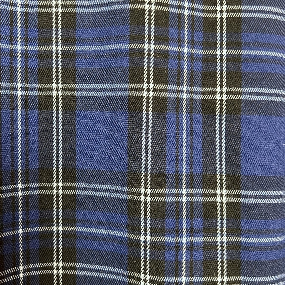 Draper James Blue Plaid Blouse Puff Sleeve Size 8 - Picture 8 of 9